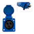 .32pcs Tomada Embutir 2p+t 16a Azul 6h 220/250v Omg 3046