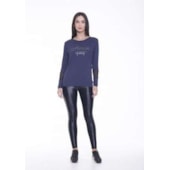 Blusa Alongada 01404 Azul 02 / Cinza 24