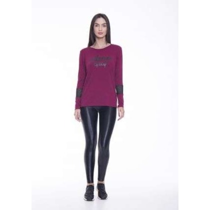 Blusa Alongada 01404 Bordo 01 / Preto