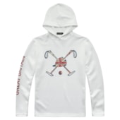 BLUSAO SU. GREAT BRITAIN CAPUZ ML - BRIGHT WHITE