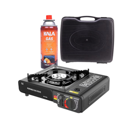Fogão Fogareiro Portátil com maleta + Refil Camping Pesca TESTE 2