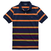 POLO STRIPED TAQ. MC - INDIGO/EXOTIC ORANGE