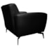 Poltrona Decorativa Com Braços Whitney T02 Couro Preto - Mpozenato
