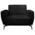 Poltrona Decorativa Com Braços Whitney T02 Couro Preto - Mpozenato